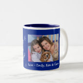 幸せな休日のクリスマスの写真のマグ ツートーンマグカップ (正面右)