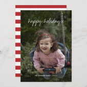 幸せな休日のクリスマスの写真の休日は赤を望みます シーズンカード (正面/裏面)