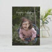 幸せな休日のクリスマスの写真の休日は赤を望みます シーズンカード (スタンド正面)