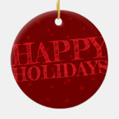 幸せな休日のクレヨンのクリスマス セラミックオーナメント (裏面)