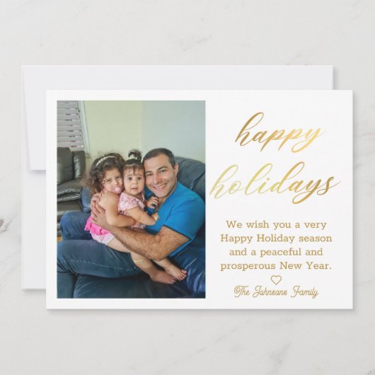 幸せな休日のゴールデン手書き家族の写真 ノートカード (正面)