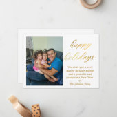 幸せな休日のゴールデン手書き家族の写真 ノートカード (正面/裏面インサイチュ)