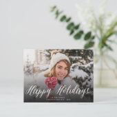 幸せな休日のシンプルな原稿のシックな休日の郵便はがき シーズンポストカード (スタンド正面)