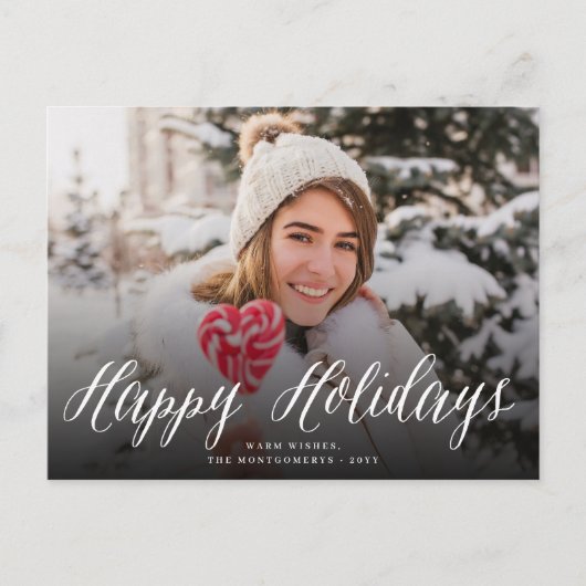 幸せな休日のシンプルな原稿のシックな休日の郵便はがき シーズンポストカード (正面)