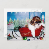 幸せな休日のシーズー（犬） Tzu シーズンポストカード (正面/裏面)