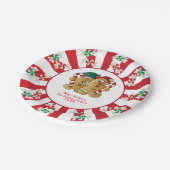 幸せな休日のジンジャーブレッドのカップル| DIYの文字 ペーパープレート (アングル)