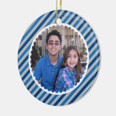 幸せな休日のストライプな写真のオーナメント セラミックオーナメント (左)