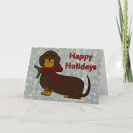 幸せな休日のダックスフント シーズンカード