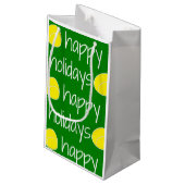 幸せな休日のテニスのテーマのギフトバッグ スモールペーパーバッグ (裏面アングル)