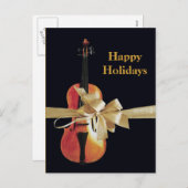 幸せな休日のバイオリン シーズンポストカード (正面/裏面)