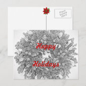 幸せな休日のリースの郵便はがき シーズンポストカード (正面/裏面)