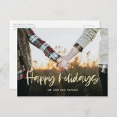 幸せな休日の中立クリスマスの写真のカップル シーズンポストカード (正面/裏面)