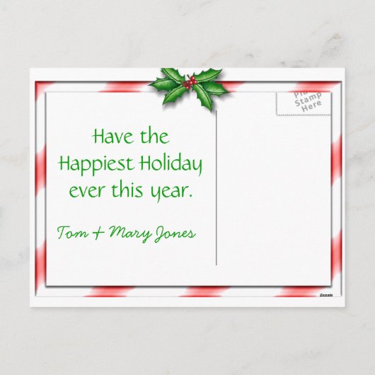 幸せな休日の基本的な郵便はがきはカスタマイズ シーズンポストカード (裏面)