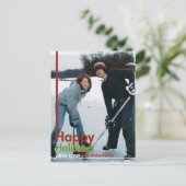 幸せな休日の大きい写真カード シーズンポストカード (スタンド正面)