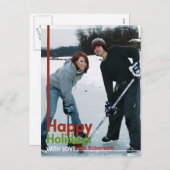 幸せな休日の大きい写真カード シーズンポストカード (正面/裏面)