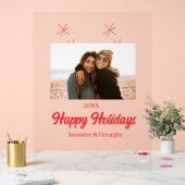 幸せな休日の女の子の家族の写真ギフトクリスマス アクリルサイン (ウェディング)