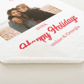 幸せな休日の女の子の家族の写真ギフトクリスマス シェルパブランケット (3/4)