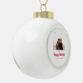 幸せな休日の女の子の家族の写真ギフトクリスマス セラミックボールオーナメント (左)
