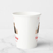 幸せな休日の女の子の家族の写真ギフトクリスマス 紙コップ (右)