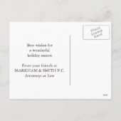 幸せな休日の弁護士の法律事務所のスケール シーズンポストカード (裏面)