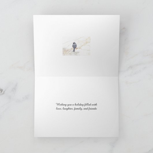 幸せな休日の挨拶状-暗目のユキヒメドリ シーズンカード (内部)