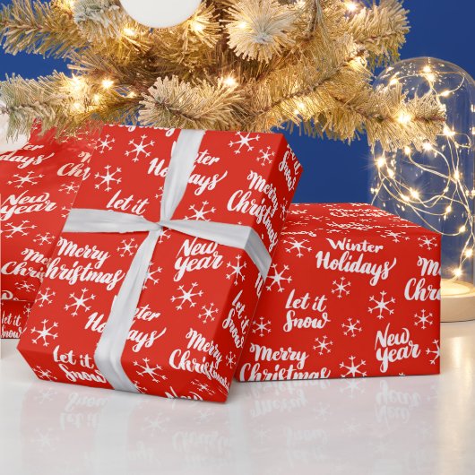 幸せな休日の挨拶 ラッピングペーパー (クリスマス)