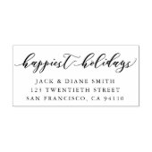 幸せな休日の書道 |差出人住所 セルフインキングスタンプ (デザイン)