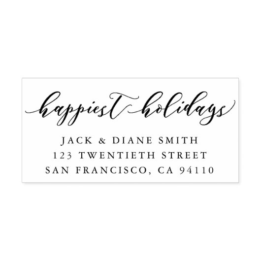 幸せな休日の書道 |差出人住所 セルフインキングスタンプ (デザイン)