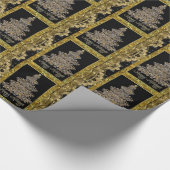 幸せな休日の木のビクトリア時代の人のクリスマス ラッピングペーパー (角)