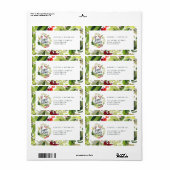 幸せな休日の水の色の葉クリスマス ラベル (フルシート)