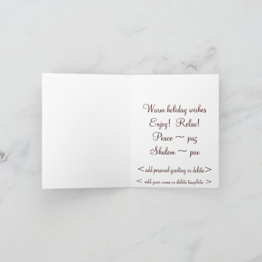 幸せな休日の熱帯日没の挨拶 シーズンカード (内部)