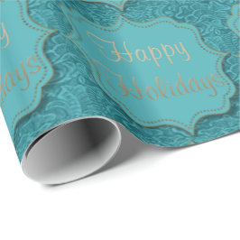 幸せな休日の西部の用具を使われた革 ラッピングペーパー