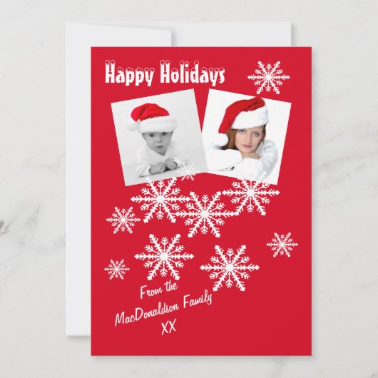 幸せな休日の赤と雪 シーズンカード (正面)