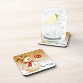 幸せな休日の雪だるまのコースター コースター (右側)