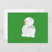 幸せな休日の雪だるまの郵便はがき シーズンポストカード (正面/裏面)