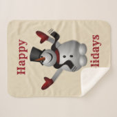 幸せな休日の雪だるま シェルパブランケット (正面(横))