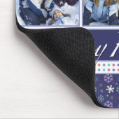 幸せな休日の雪片の写真テンプレート マウスパッド (コーナー)