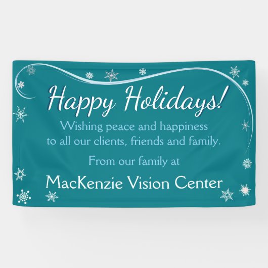 幸せな休日の雪片の旗 横断幕 (横)