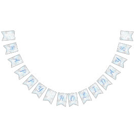 幸せな休日の雪片-旗布の旗 バンティングフラッグ