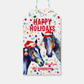 幸せな休日の馬クリスマスギフトタグ ギフトタグ (正面)