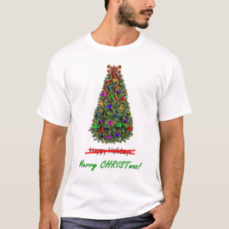 幸せな休日のX-outのメリークリスマスw/Treeのティー Tシャツ