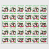 幸せな休日はあなたの写真のクリスマスの照明を加えます ラッピングペーパー (フラット)