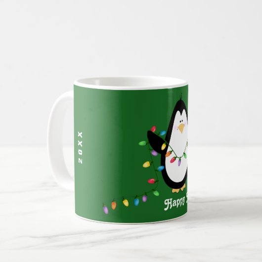 幸せな休日はペンギンのマグをつけます コーヒーマグカップ (正面左)