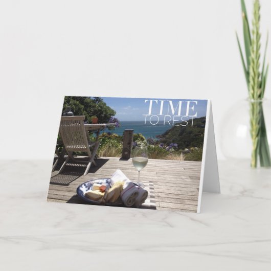 幸せな休日または退職カード シーズンカード (正面)