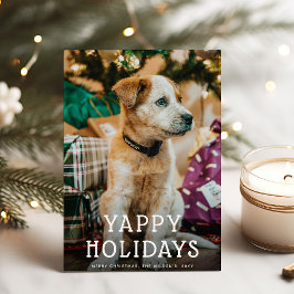幸せな休日を ヤッピー・ホリデー かわいい子犬のクリスマス シーズンカード