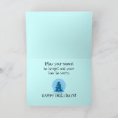 幸せな休日カードクラシックで青いクリスマスカード シーズンカード (内部)