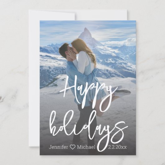 幸せな休日スタイリッシュの手書きカップルの写真 ノートカード (正面)