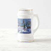 幸せな休日ステイン ビールジョッキ (正面右)