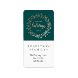 幸せな休日フェイクなホイルのリース ラベル