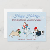 幸せな休日ペットビジネスクリスマスカード シーズンポストカード (正面/裏面)